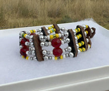 Load image into Gallery viewer, Silver, Red, &amp; Yellow Bracelet
