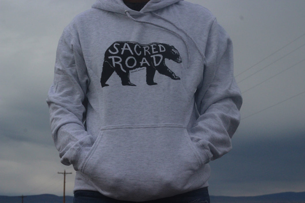 Sacred Road Bear Hoodie (Light Gray)