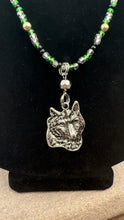 Load image into Gallery viewer, Wolf Pendant Necklace(green/white)
